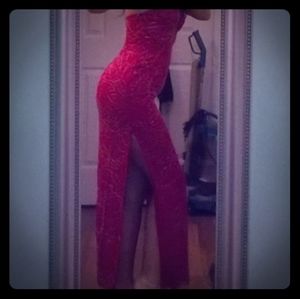 Michelangelo Pink Beaded Bridesmaid Prom Gown